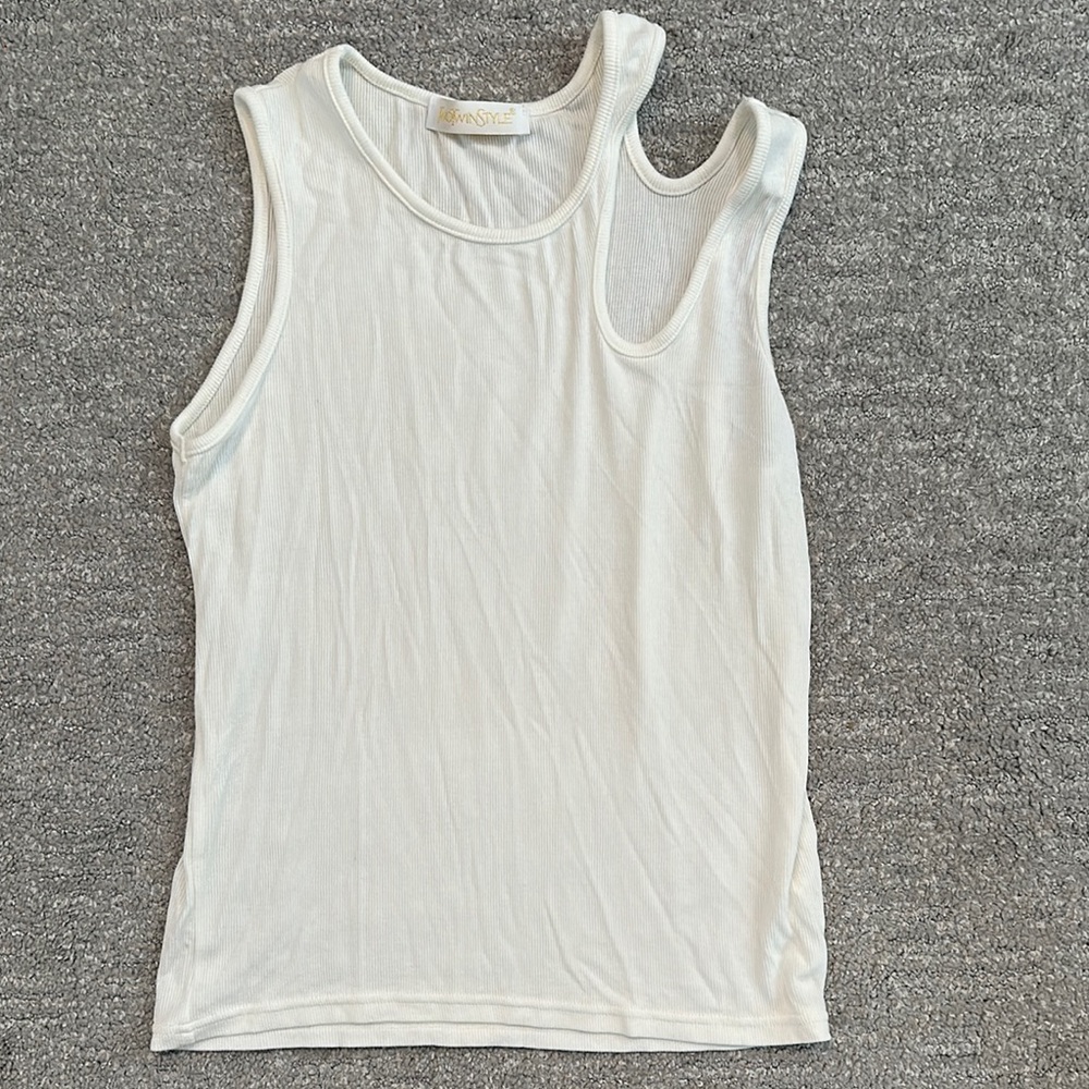 White Sleeveless Top